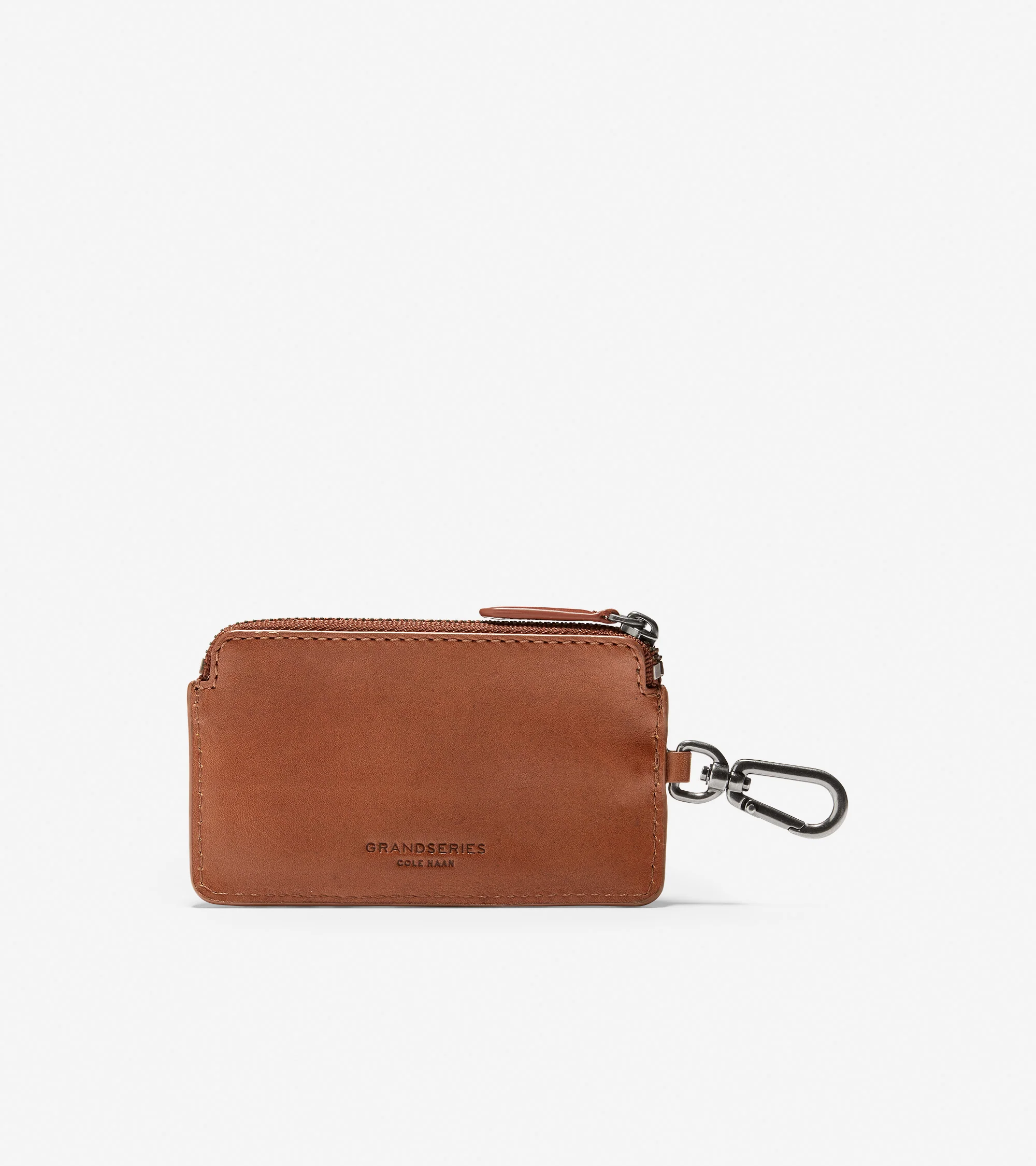 GRANDSERIES Leather Zip Card Case With Key Ring - Image 2