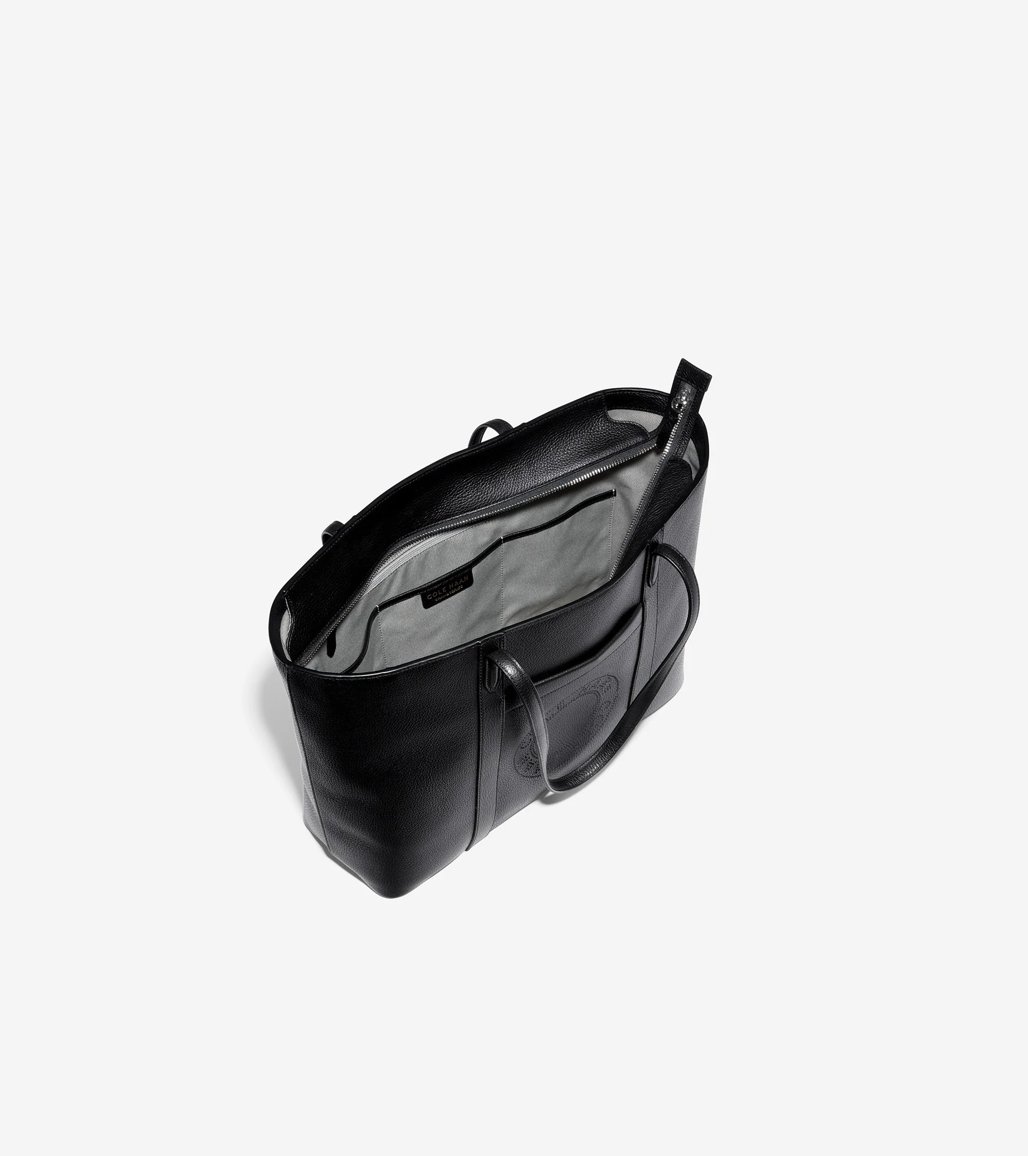 Leather Zip Top Tote - Image 4