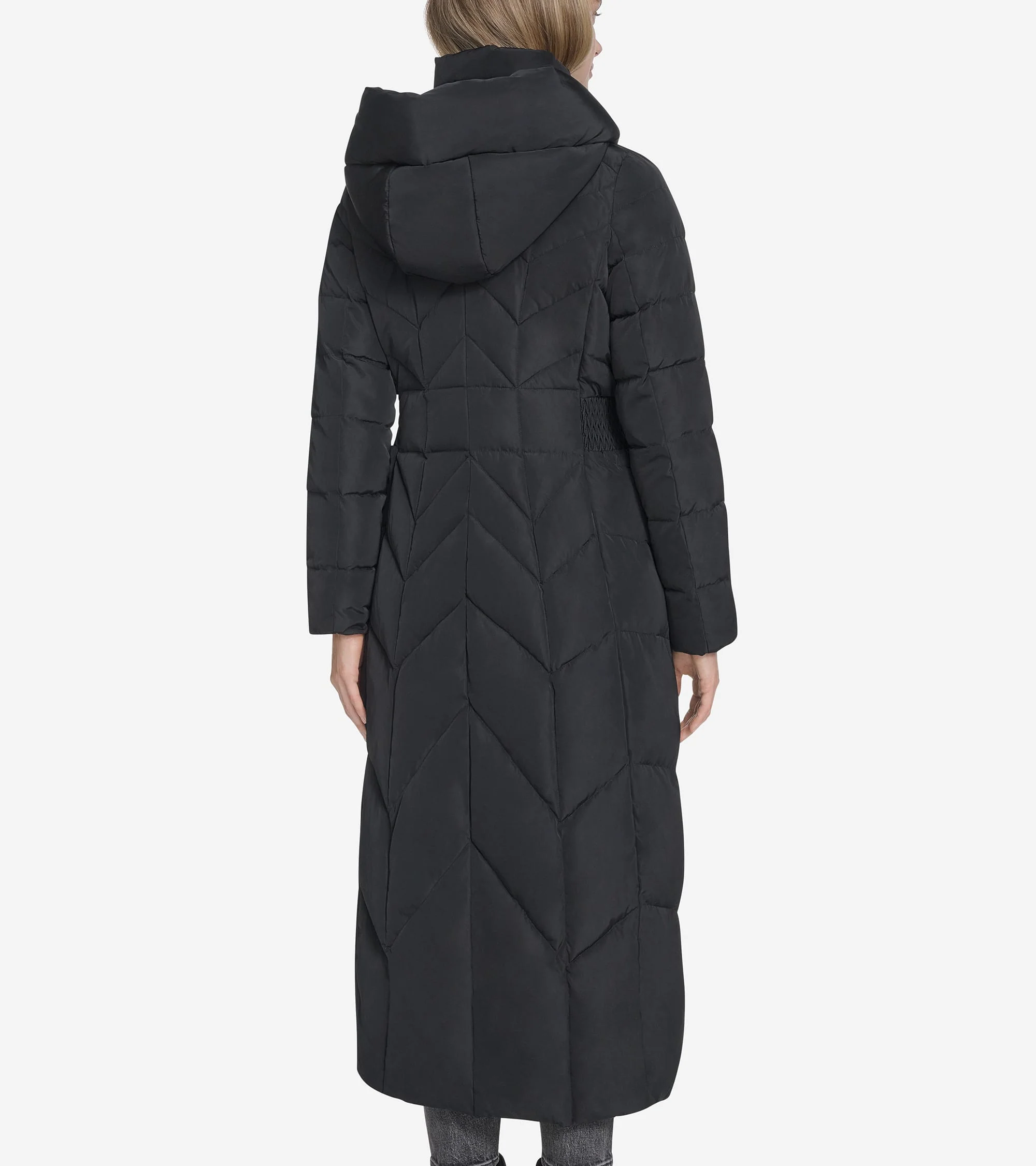 Women's Taffeta Down Coat with Elasticaded Waist Inserts - Image 2