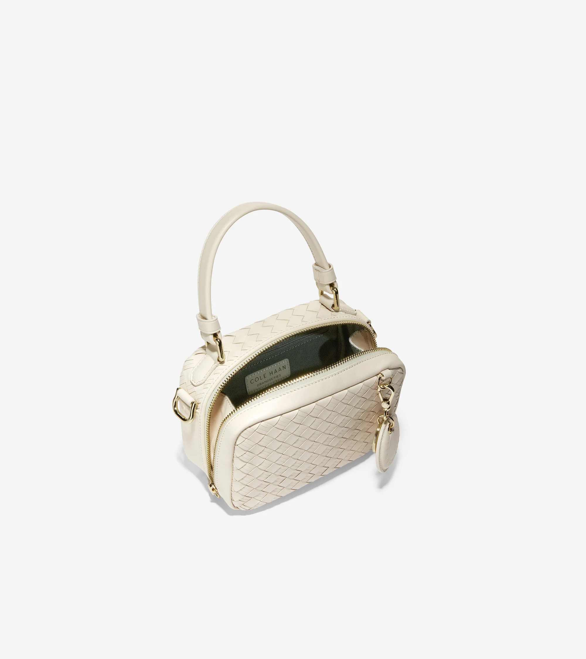 Woven Leather Mini Boston Bag - Image 4