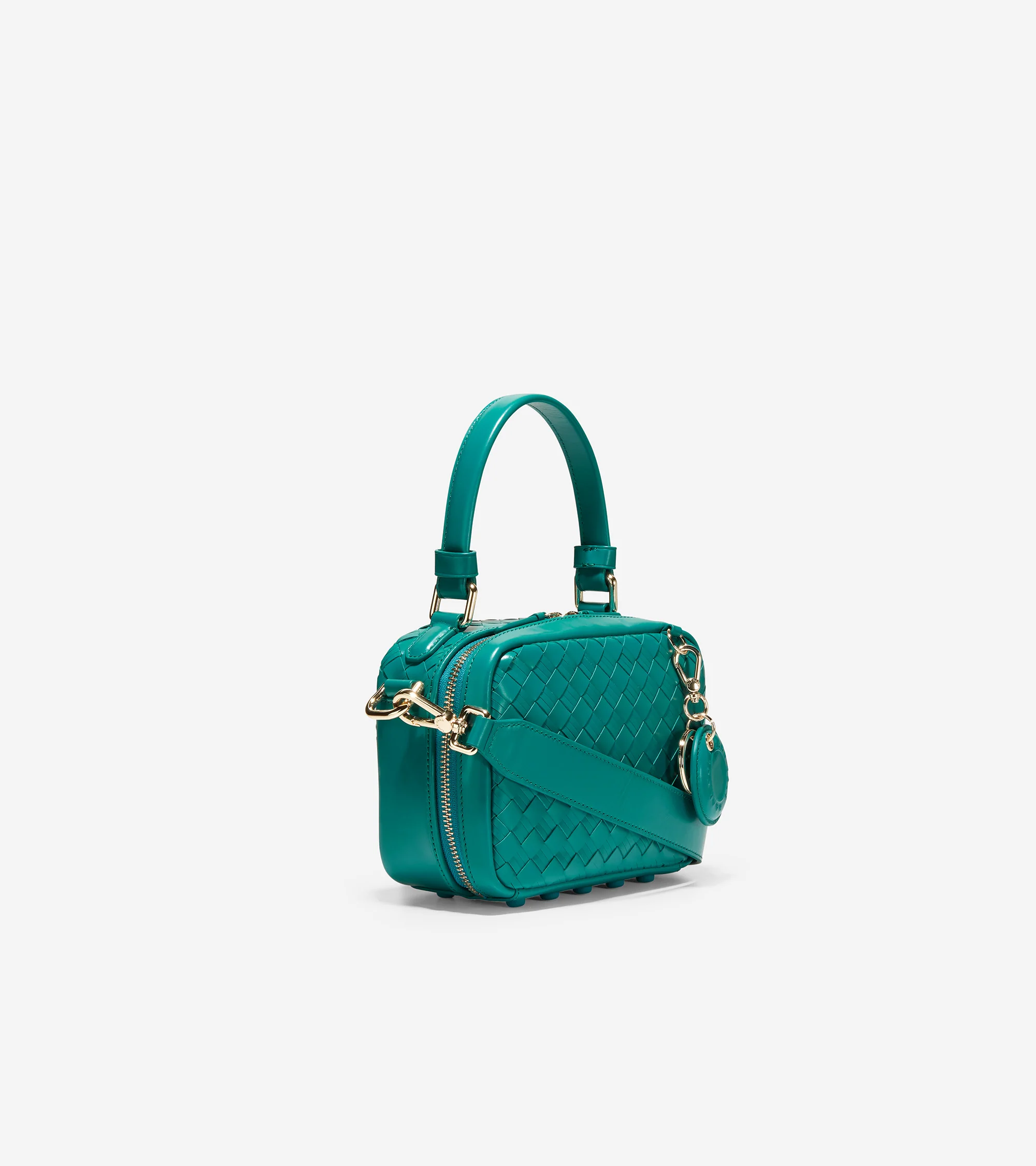 Woven Leather Mini Boston Bag - Image 2