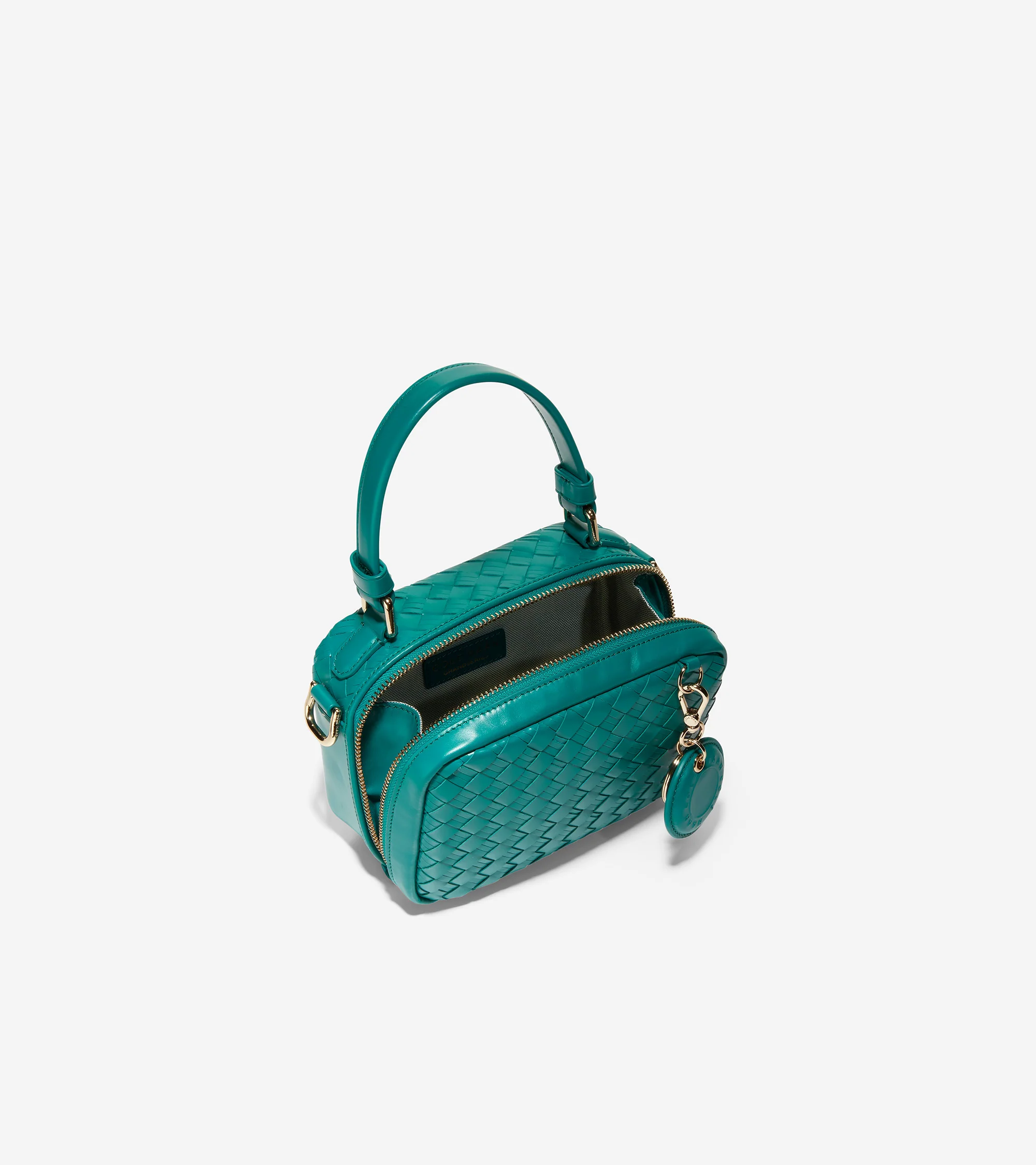 Woven Leather Mini Boston Bag - Image 4